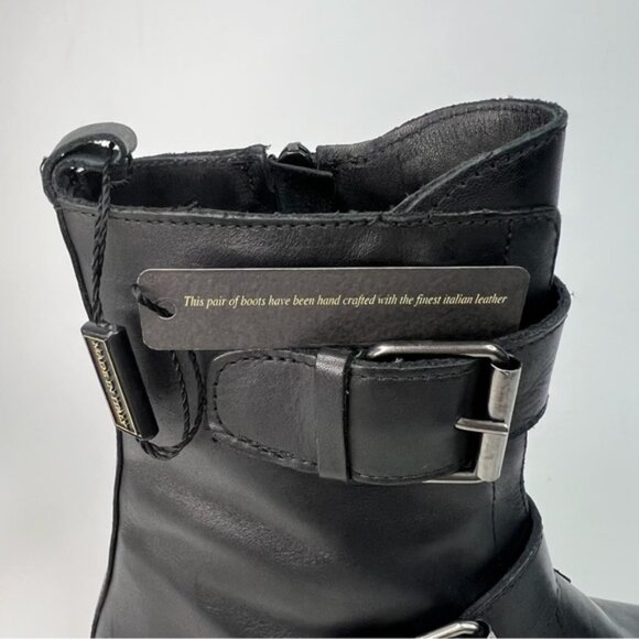 NWT EMANUELE CRASTO Italy🇮🇹Made Finest Italian LEATHER Boot Faux Double Buckle - Picture 7 of 16